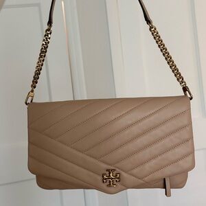 Tory Burch Kira Lambskin Leather Chevron Convertible Hand Bag